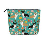 Cute Corgi Printed Make up Bag for Women Makeup Bags Zipper Travel Cosmetic Bags Pouch Organizer
