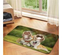 Cute Corgi Printed Pet Bowl Mats, Non-Slip And Tasteless Dog And Cat Feeding Mats