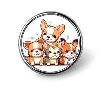 Cute Corgi Puppy Backpack Pin Cute Brooch Decoration Brooches for Women Mens Lapel Pins for Suits Fashion Button Badges for Hat Backpacks Purses Jackets Shirt Suit Lapels-Circular