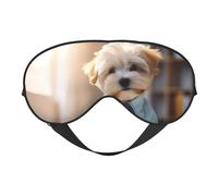 Cute Corgi Sleep Mask for Women & Men - Double-Sided Eye Mask with Adjustable Strap, Soft Silky Feel, Light-Blocking & Breathable for Travel, Nap, Shift Work, Yoga