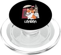 Cute Corgi with London Landmarks British England Souvenir PopSockets PopGrip for MagSafe