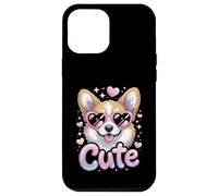 Cute Corgi Y2K Airbrush Style Heart Sunglasses Dog Lover Case for iPhone 12 Pro Max