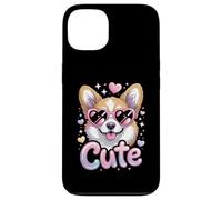 Cute Corgi Y2K Airbrush Style Heart Sunglasses Dog Lover Case for iPhone 13