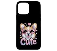 Cute Corgi Y2K Airbrush Style Heart Sunglasses Dog Lover Case for iPhone 13 Pro Max