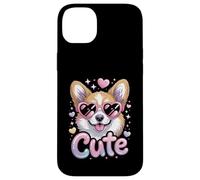 Cute Corgi Y2K Airbrush Style Heart Sunglasses Dog Lover Case for iPhone 14 Plus