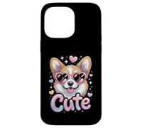 Cute Corgi Y2K Airbrush Style Heart Sunglasses Dog Lover Case for iPhone 14 Pro Max