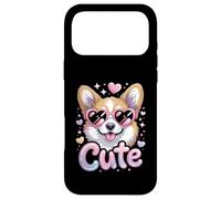 Cute Corgi Y2K Airbrush Style Heart Sunglasses Dog Lover Case for iPhone 17 Pro Max