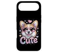 Cute Corgi Y2K Airbrush Style Heart Sunglasses Dog Lover Case for iPhone Air