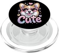Cute Corgi Y2K Airbrush Style Heart Sunglasses Dog Lover PopSockets PopGrip for MagSafe