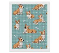 Cute Corgis Diamond DIY Painting Kits Square Full Drill Digital Art Craft for Home Office Wall Decor