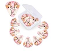 Cute Corgis Love Guitar Picks 12 Pack with Organizer Box, 0.46 0.71 0.96 mm Includes Thin Medium Heavy Thickness,Abstract Guitar Pick Plectrums for Electric Guitar Ukulele Bass