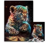 Cute Cosmic Baby Leopard Jigsaw Puzzles for Adults 1000 Piece Puzzles for Adults Challenging Brain Teaser for Teenagers, Family Game Night Fun 50x75CM/19.68x29.52inch