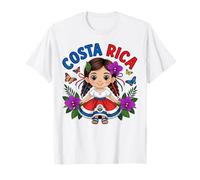 Cute Costa Rica Girl in Traditional Dress for Kids T-Shirt