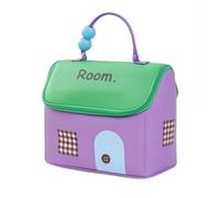 Cute Cottage-Shaped Makeup Bag,Large Capacity Portable Cosmetic Organiser Waterproof Travel Toiletry Bag Makeup Bag,Washable Toiletry Bag with Zipper Handle,for Women Girls Home Travel,Gift (Purple)