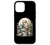 Cute Cottagecore Aesthetic Bulldog Dog Reading Book Nerd Case for iPhone 12 mini