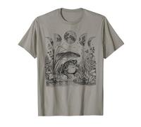 Cute Cottagecore Aesthetic Frog Mushroom Moon Witch Vintage T-Shirt