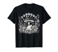 Cute Cottagecore Aesthetic Frog Mushroom Moon Witchy Vintage T-Shirt