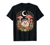 Cute Cottagecore Aesthetic Hedgehog Sleeping in the Forest T-Shirt