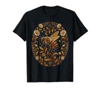 Cute Cottagecore Bee Honeycomb Wildflower Floral Beekeeper Value Graphic T-Shirt, Men, Black, M