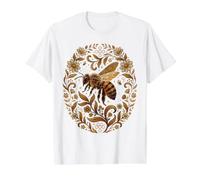 Cute Cottagecore Bee Honeycomb Wildflower Floral Beekeeper Value Graphic T-Shirt, Men, White, M
