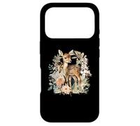 Cute Cottagecore Floral Deer Aesthetic Animal Wildlife Case for iPhone 17 Pro