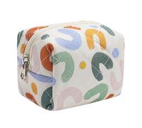 Cute Cotton Mini Cosmetic Bags for Purse,Featherweight Small Quilted Makeup Bag with Zipper, Lipstick Pouch Organizer for Women Girls, 11UU