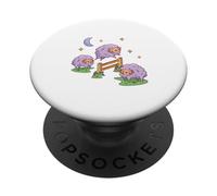 Cute Counting, Sheep Jumping Fence Kawaii Pastel PopSockets Adhesive PopGrip