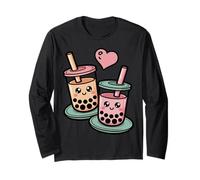 Cute Couple Bubble Tea Drink Kawaii Boba Tea Long Sleeve T-Shirt