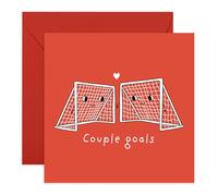 Cute Couple Goals Football Card - Humorous Valentines Day or Anniversary Ideas for Football Fans, Partner, Him, Her, Husband, Wife, Gilfriend, Boyfriend, Spouse, Babe - Comes with Stickers