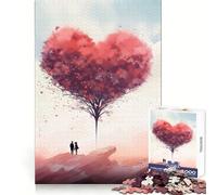 Cute Couple in Love 1000 Pieces Jigsaws Adults Puzzles Think Smart Bright Print Home Activity Unique Gift (38x26cm)
