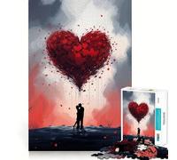 Cute Couple in Love Jigsaw Puzzles 1000 Piece for Teenagers Logic Game Sharp Edge Hard Challenge Game Night (38x52cm)