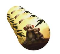 Cute Couple Monkey Car Air Fresheners Cards 4 Pcs Hanging Fragrance Scented Cards Long-Lasting Car Aromatherapy Tablets for Wardrobe Bathroom Car Interior Mirror Pendant Gifts