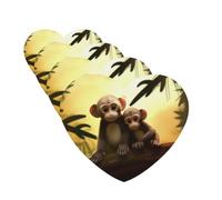 Cute Couple Monkey Car Air Fresheners Cards 4 Pcs Hanging Fragrance Scented Cards Long-Lasting Car Aromatherapy Tablets for Wardrobe Bathroom Car Interior Mirror Pendant Gifts