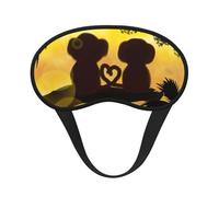 Cute Couple Monkey Print Adjustable Eye Cover for Sleeping, Comfortable, Pressure-Free and Breathable Sleeping Masks