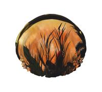 Cute Couple Monkey Printed Reusable Shower Hats, Double Layer Headgear For Spa And Salon, Large Hair Wrap