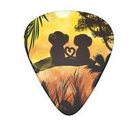 Cute Couple Monkey Unique Guitar Picks With Clear Prints And Multiple Thicknesses
