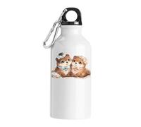 Cute Couple of Adorable Animals Tourist Water Bottle White