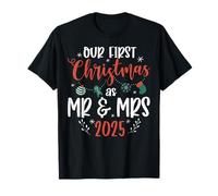Cute Couple Outfit Our First Christmas As Mr & Mrs 2025 Xmas T-Shirt