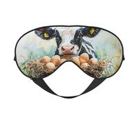Cute Cow,Animal Print Sleep Mask with Adjustable Strap, Comfortable Eye Cover for Travel, Yoga, Napping, Sleeping & Relaxation