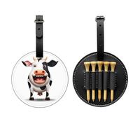 Cute Cow Black Golf tee Storage Bag - Easy to Carry Around and More efficient in Playing Golf