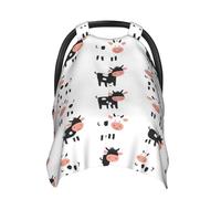 Cute Cow Black White Print Baby Car Seat Covers, Breathable Nursing Cover Breastfeeding Cover, Stroller Covers, Multi-use Infant Carseat Canopy, Baby Boys Girls Newborn Essentials