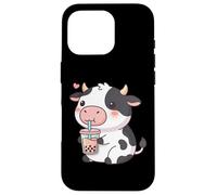 Cute Cow Bubble Tea Kawaii Anime Cows Lover Girls Case for iPhone 16 Pro