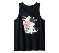 Cute Cow Bubble Tea Kawaii Anime Cows Lover Girls Tank Top