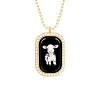 Cute Cow Calf Women's Necklaces Pendant Necklace Fashion Diamond Jewelry with Chain