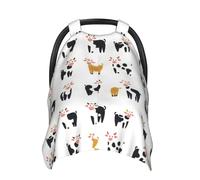 Cute Cow Cartoon Print Baby Car Seat Covers, Breathable Nursing Cover Breastfeeding Cover, Stroller Covers, Multi-use Infant Carseat Canopy, Baby Boys Girls Newborn Essentials