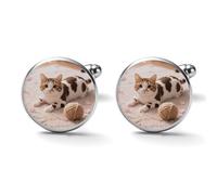 Cute Cow Cat Alloy Cufflinks for Men 17mm 20mm Shirt Cuff Links for Wedding Business Formal Dress Father's Day Birthday Gift for Him