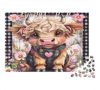 Cute Cow Character Puzzles for Adults 1000 Pieces with Anti-glare Surface Jigsaws for Adults for Relaxing Activities for Adults And Mindfulness Activities As Mother‘s Day Gift 70x50cm/1000pcs