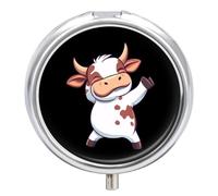 Cute Cow Dancing Pill Case 3 Compartment Pillbox