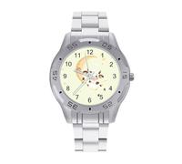 Cute Cow Jumping Over The Moon Quartz Watch Alloy Watch Dress Decorative for Business Men Women with Design Pattern Print