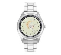 Cute Cow Jumping Over The Moon Quartz Watch Alloy Watch Dress Decorative for Business Men Women with Design Pattern Print